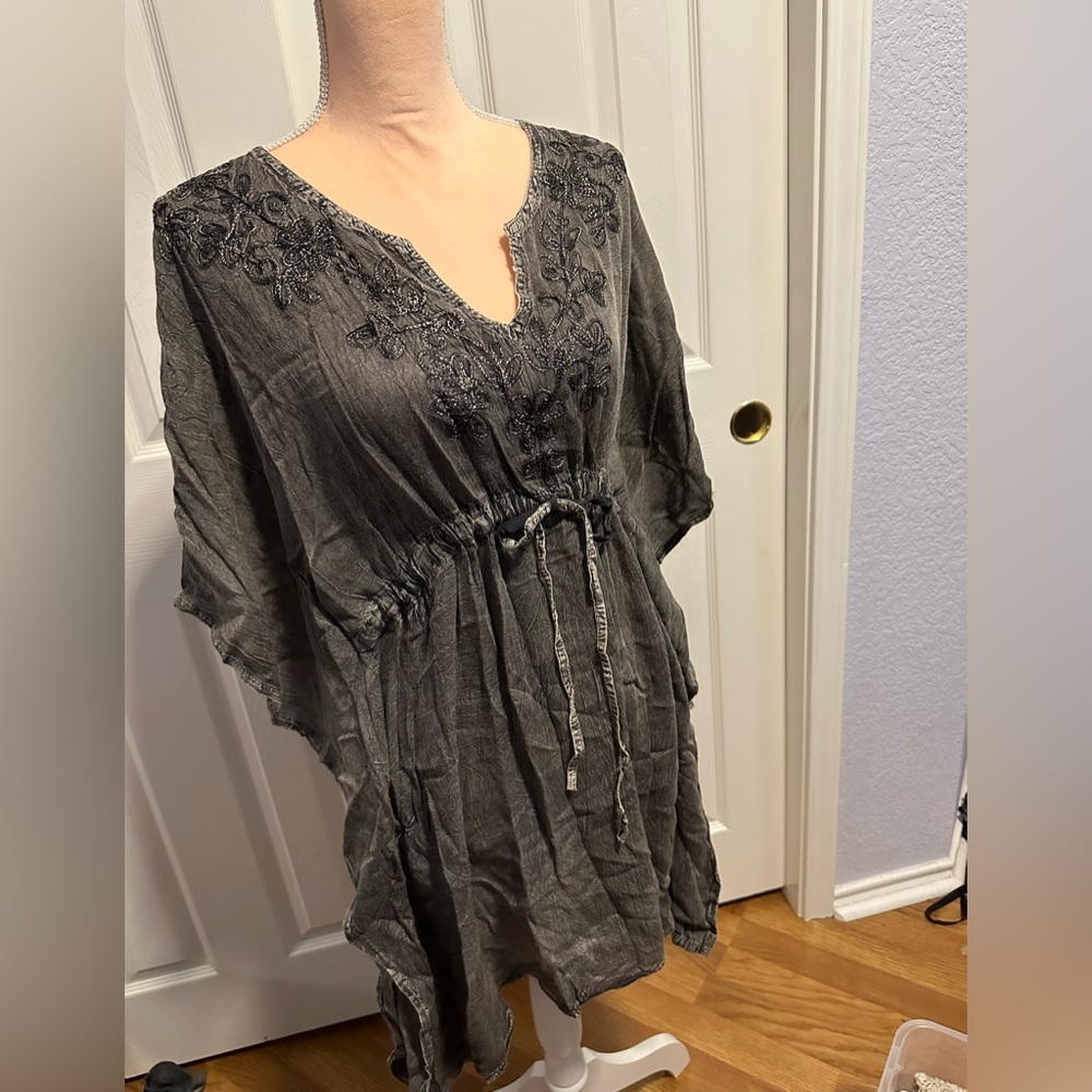 Seaside Black Acid Kaftan